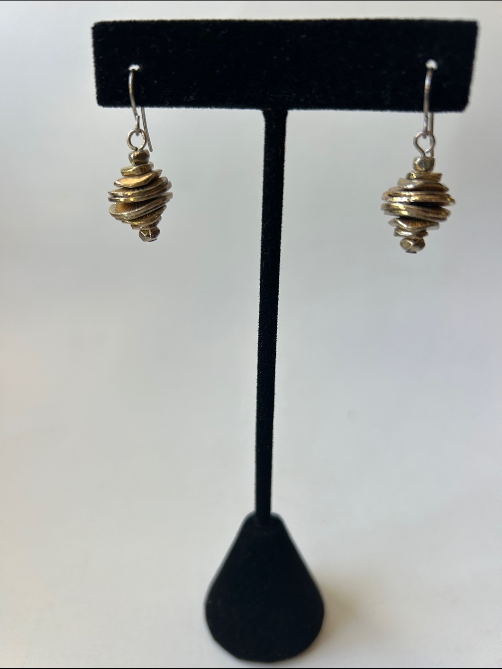 Kenneth Cole Reaction Gold-Tone Stacked Spiral Drop Earrings w/classic wire hook
